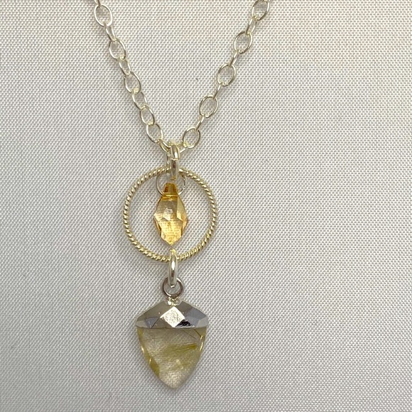 Rhema Jewels SWARVOSKI Golden Quartz Neckalace - Picture 3 of 15